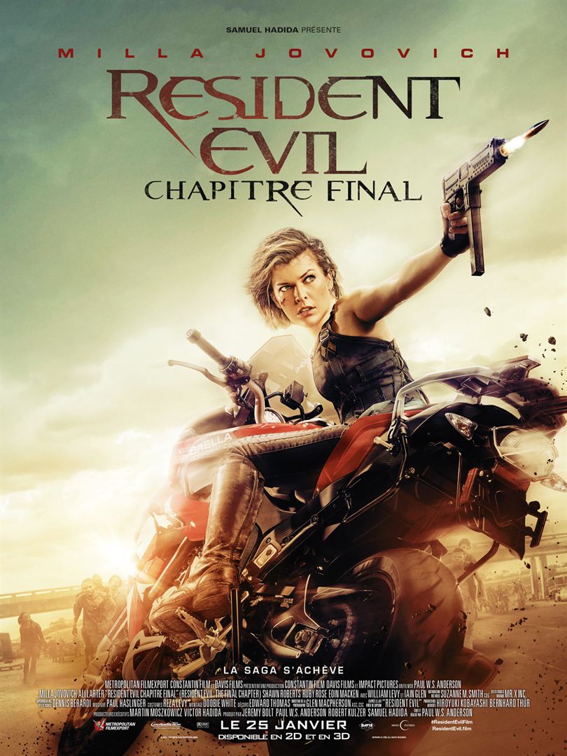 Resident Evil : Chapitre Final - affiche du film