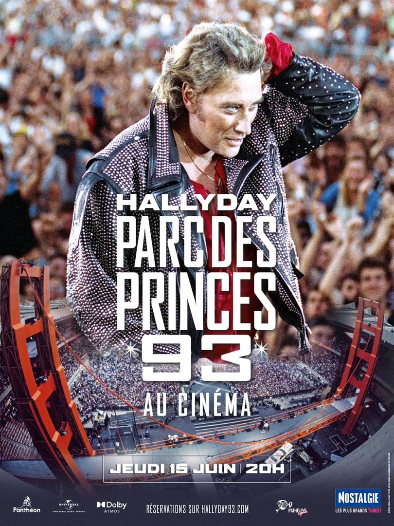 Johnny Hallyday - Parc des Princes 93 au cinma - affiche du film